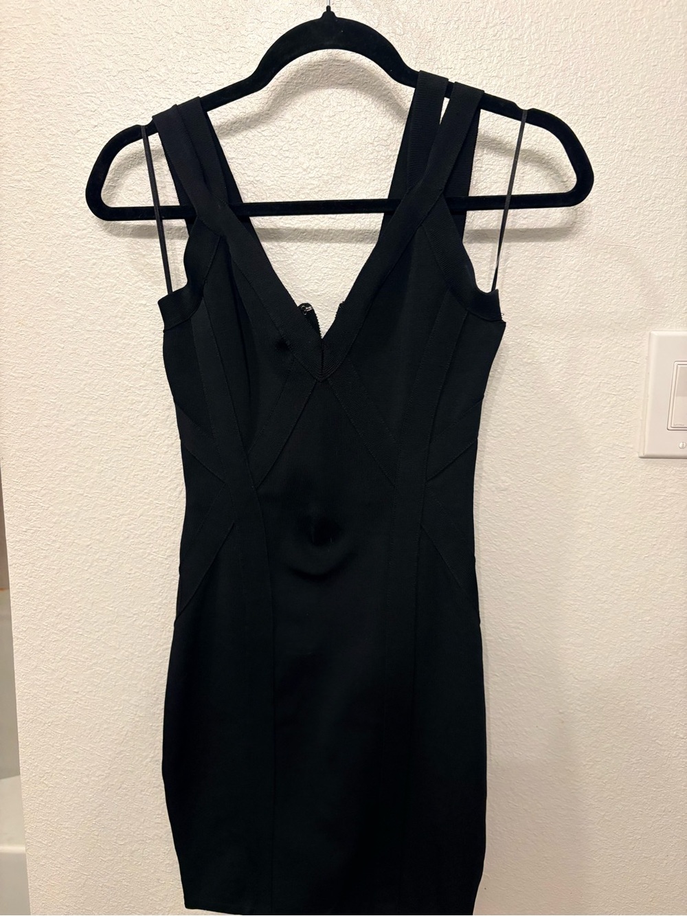 Guess Black Sleeveless V-Neck Mini Dress